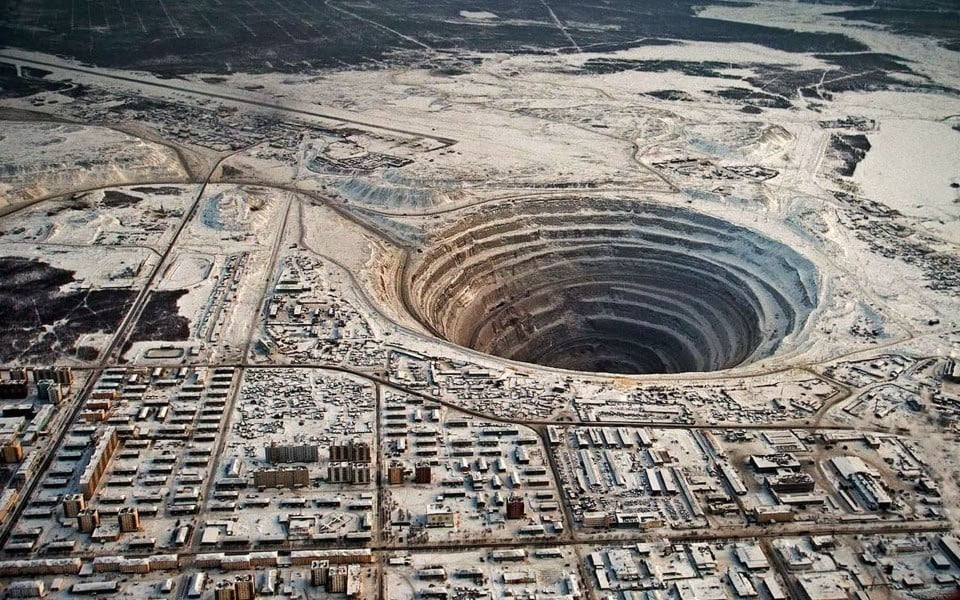 Mirny Diamond Mine - World's second largest Man made  Crater