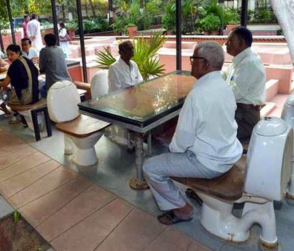 Nature's Toilet Cafe, Ahmedabad - Eat while you sit on a lavatory